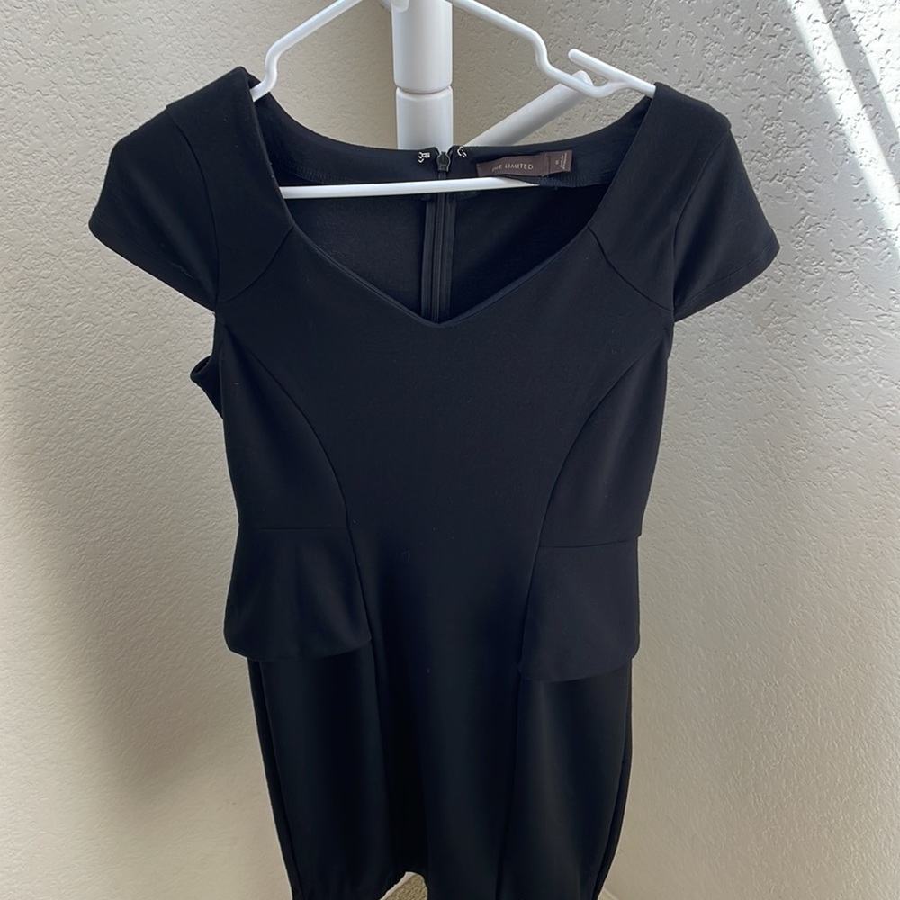Black The Limited MIDI Peplum Dress
